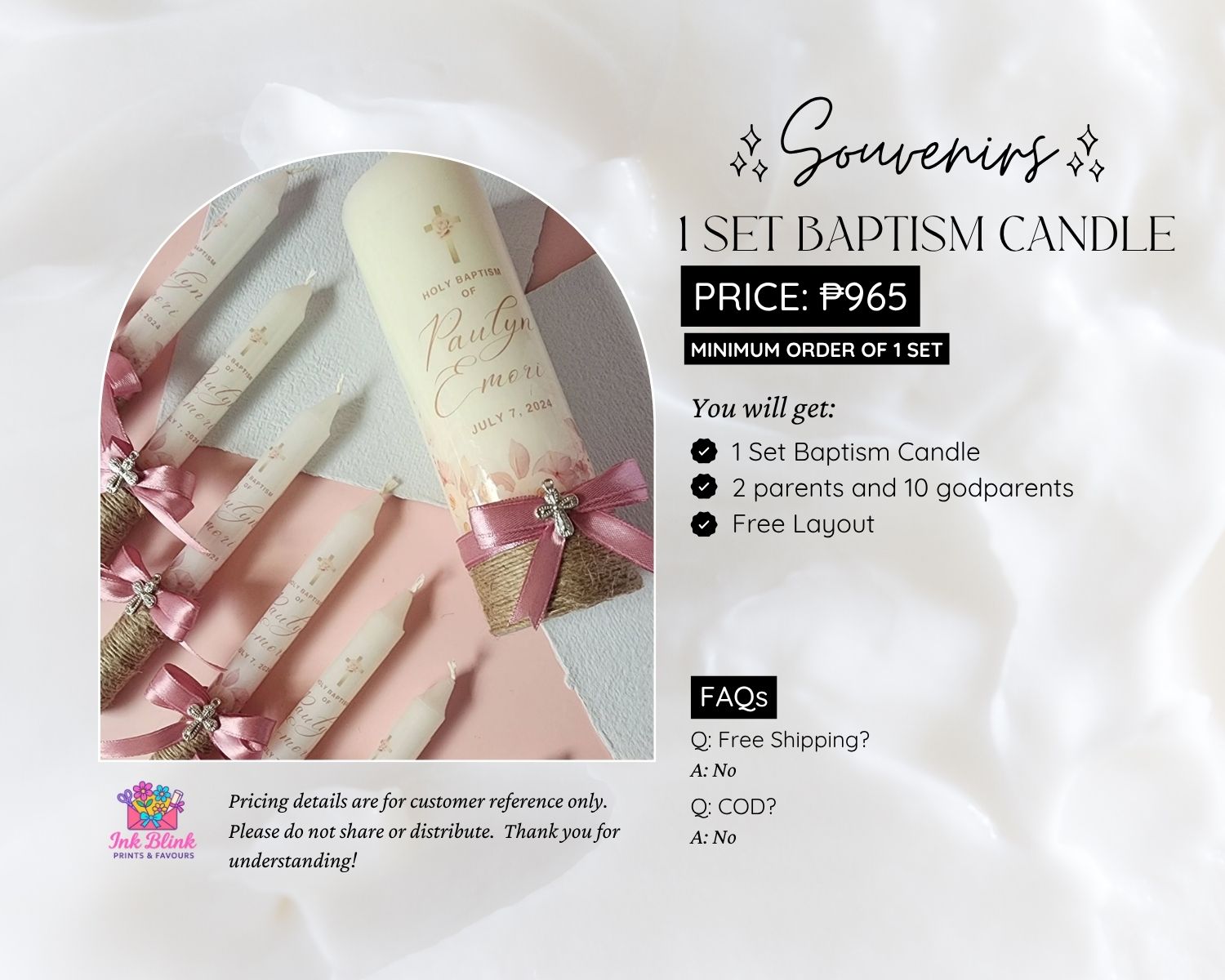 1 Set Baptism Candle